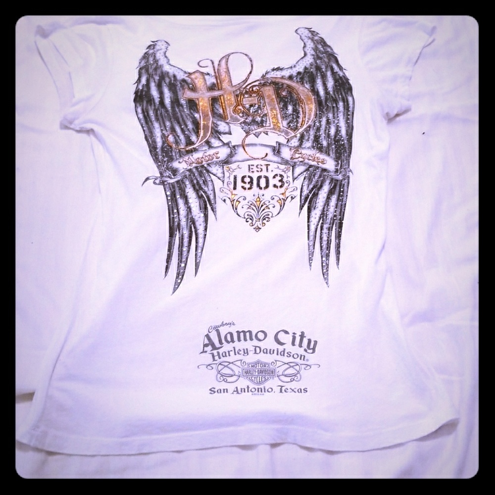 White Harley Davidson Top